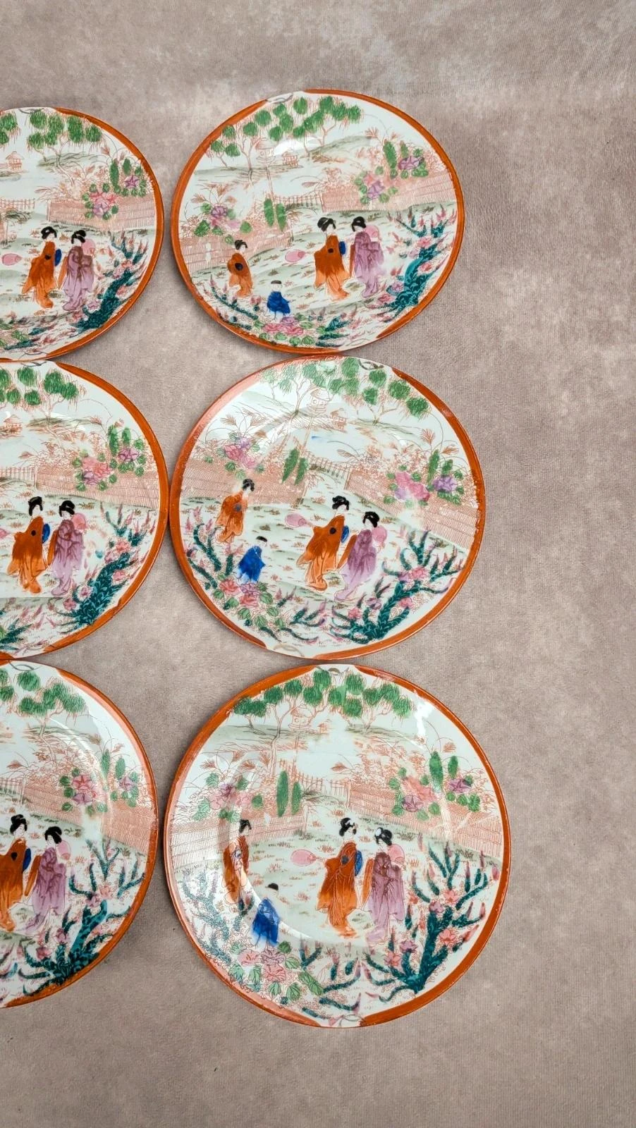 Lote de 9 platos + 1 plato grande estilo japonés antiguo – photo 7